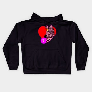 Zebra Bubble Gum Kids Hoodie